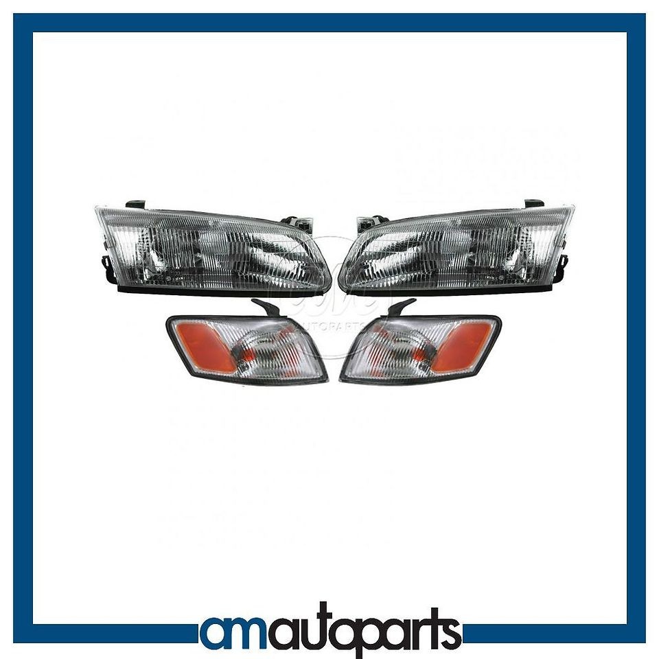 97 99 Camry Headlights Headlamps & Corner Parking Lights Left & Right 