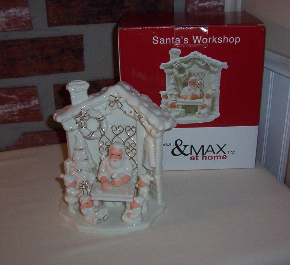 MADISON & MAX AT HOME SANTAS WORKSHOP PORCELAIN SANTA FIGURINE 6 X 