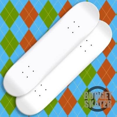 Blank SKATEBOARD DECKS 8.25 DIP WHITE w/Jessup Grip