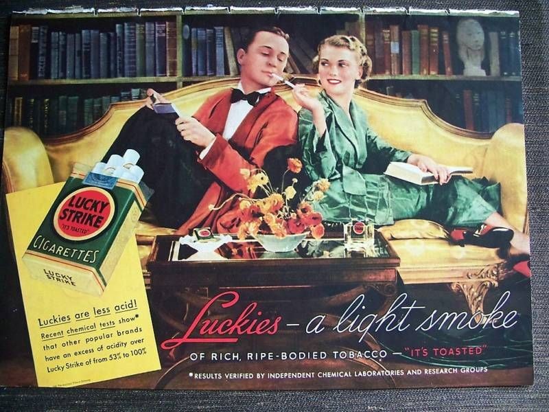 1936 Lucky Strike Cigarettes Duncan Phyfe Sofa Ad