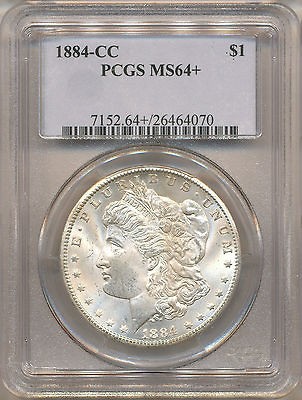 1884 CC MORGAN DOLLAR MS64+ PCGS. Creamy Light Gold.