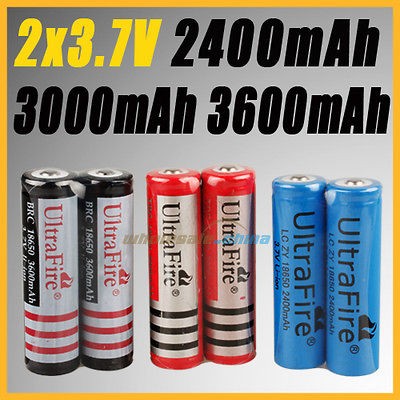   UltraFire 18650 2400mAh/ 3000mAh/ 3600mAh Rechargeable Li ion Battery