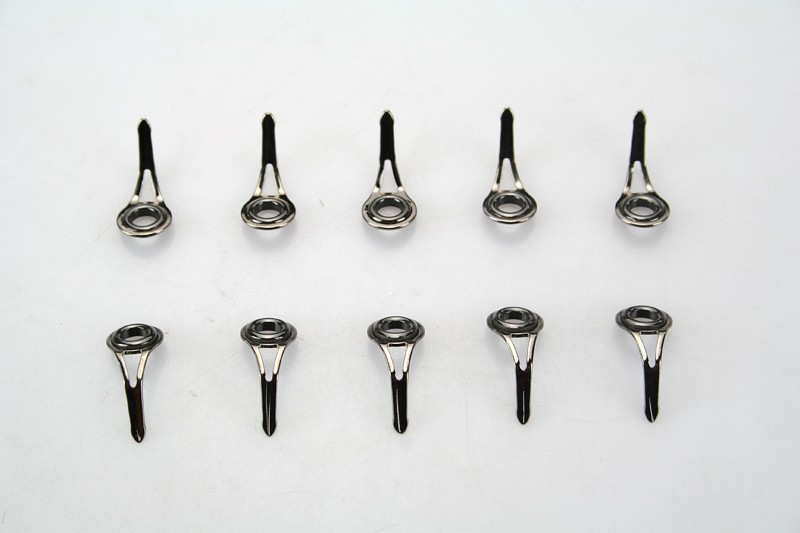 10 pcs Fishing Rod Parts Tip Tops Gun smoke Stainless Repair Guides 