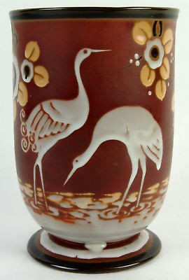 Art Deco Boch Freres Keramis Grés Vase with Birds D2531