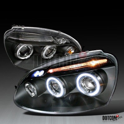   LED BLK DUAL HALO PROJECTOR HEADLIGHTS (Fits 2007 Volkswagen Jetta