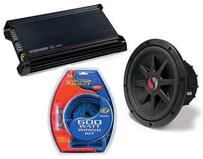 KICKER CAR STEREO 12 SUB DUAL 2 OHM S12C SUBWOOFER REFURB DX300.2 AMP 