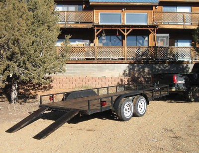 20 Flatbed Car Hauler Trailer, 16 bed, 20 overall, twin axle 