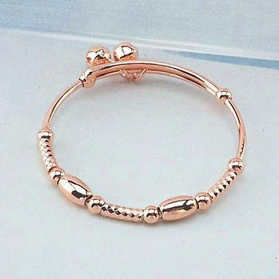 NO Allergy 9K Rose gold Baby Children/baby bell bangle