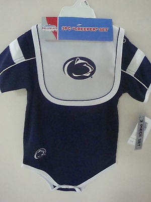 PENN STATE NITTANY LIONS 3 PIECE CREEPER SET (BIB BOOTIES ONSIE)