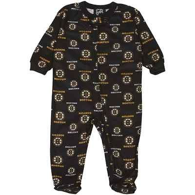 Boston Bruins Toddler Logo Print Coverall Sleeper   Black