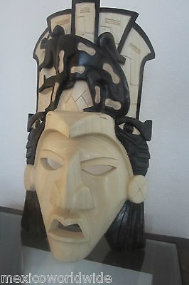 EAGLE WARRIOR MEXICAN MAYAN AZTEC JAGUAR HANCARVED WOOD DARK WOW FREE 