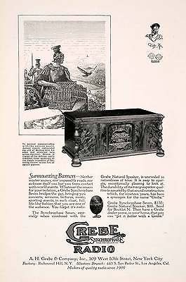 1928 Ad Grebe Synchrophase Radio Tornrose Doctor Wu Modena Brutus Cage 