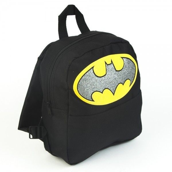   DC COMICS BATMAN GLITTER LOGO MINI CANVAS BACKPACK NEW W/TAGS