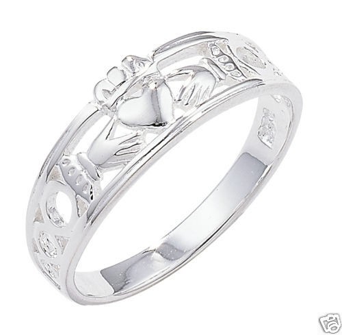 IRISH CLADDAGH WEDDING BAND RING 925 STERLING SILVER WOMEN LADY US SZ 