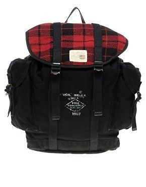   185 DENIM & SUPPLY RALPH LAUREN WOOL & CANVAS WEEKENDER BACKPACK TOTE