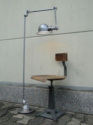 JIELDE FRENCH INDUSTRIAL 3ARMS DESK FLOOR READING LAMP BRUSHED