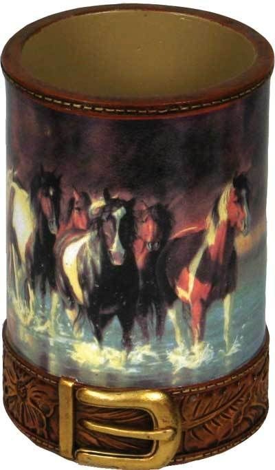 Rush Hour Horses Tumbler Cup   horse art bathroom