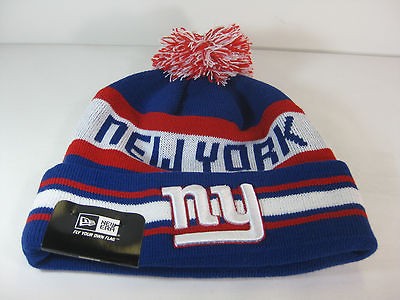 NEW ERA MENS THE JAKE 3 KNIT BEANIE NEW YORK GIANTS Blue/Red white