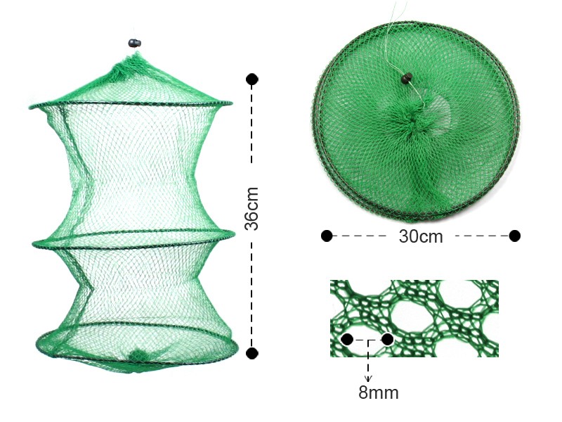 Fish Basket Foldable Crab Trap Hoop Net