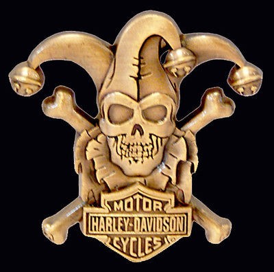 HARLEY DAVIDSON RARE CLOWN SKULL 3D DIE CAST PIN