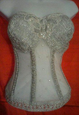 Stunning Victorian Sheer Bejeweled Boned Corset by Sebrina Love 