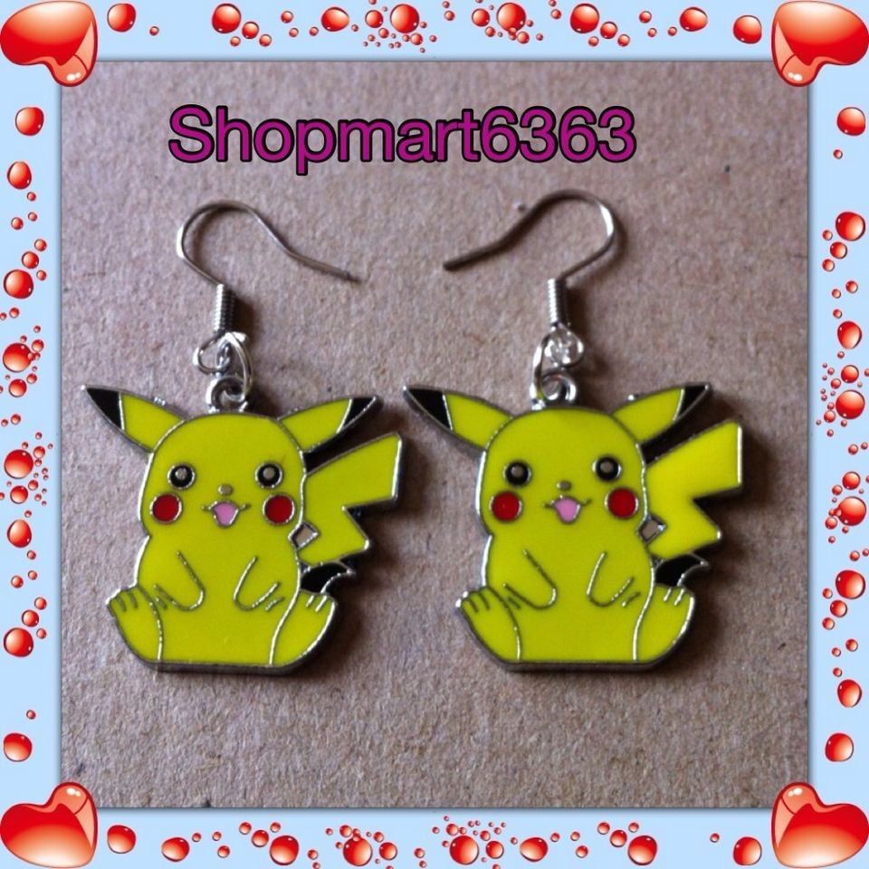 POKEMON PIKACHU ENAMEL CHARMS FISHHOOK EARRINGS/BRAND NEW