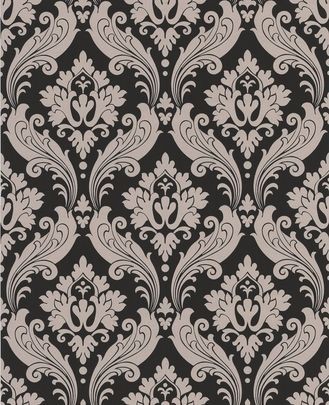 KELLY HOPPEN 30 388 VINTAGE FLOCK WALLPAPER BLACK MAX POSTAGE £5.99