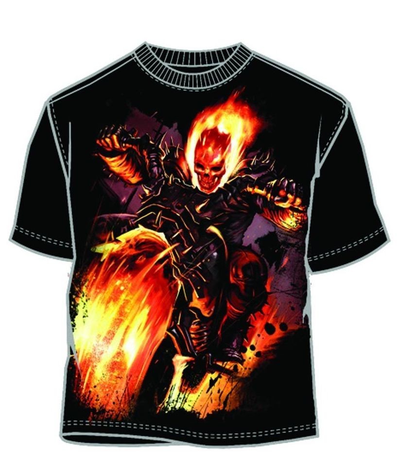 SHIRT GHOST RIDER FIRE FREAK T/S Size M L XL XXL Black Movie