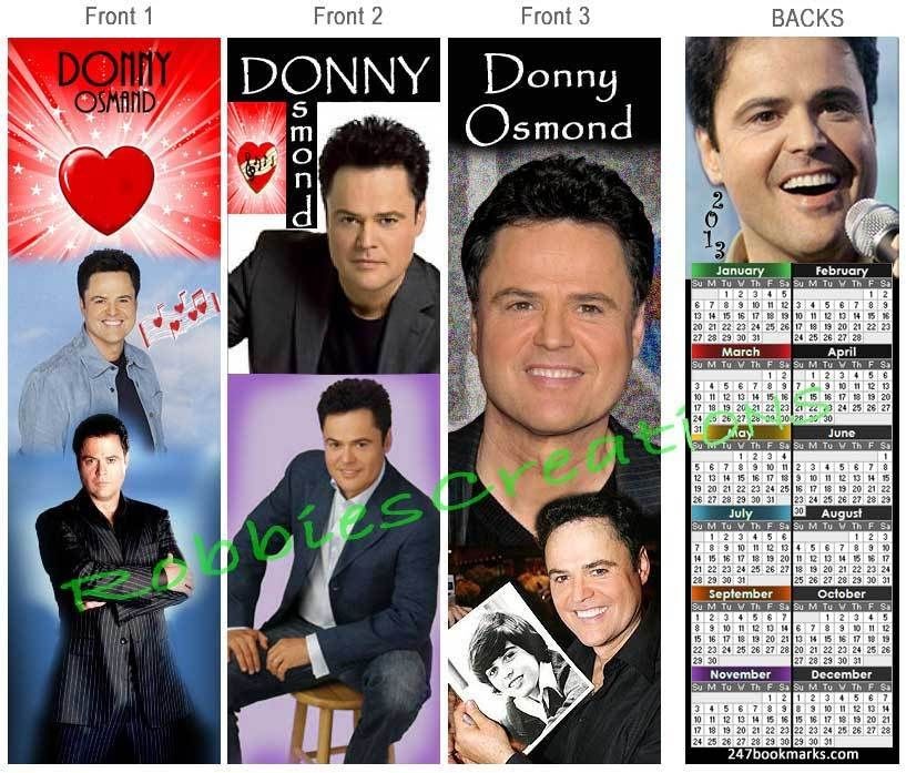 Lot  DONNY OSMOND 2013 CALENDAR Bookmarks music Photo Book Card 