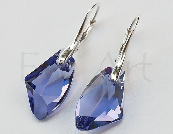 GENUINE SWAROVSKI CRYSTAL EARRINGS   GALACTIC 925 STERLING SILVER 