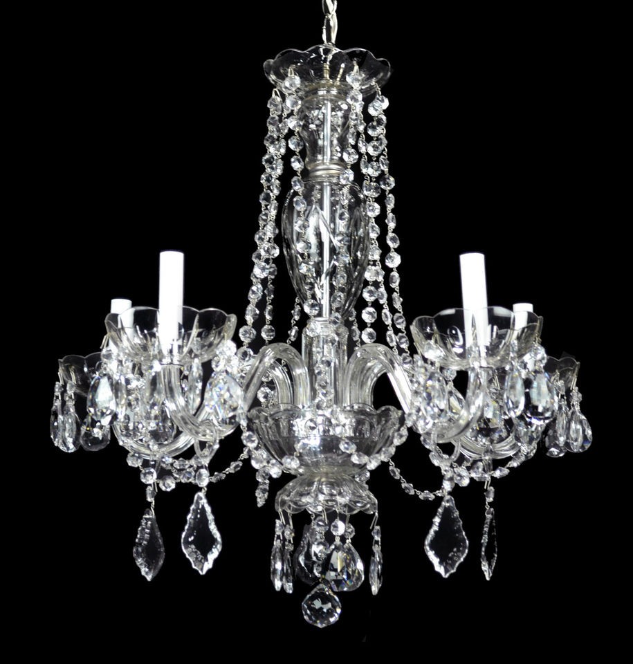   Chandelier Light Waterford Style Vintage Rewired Victorian Glass