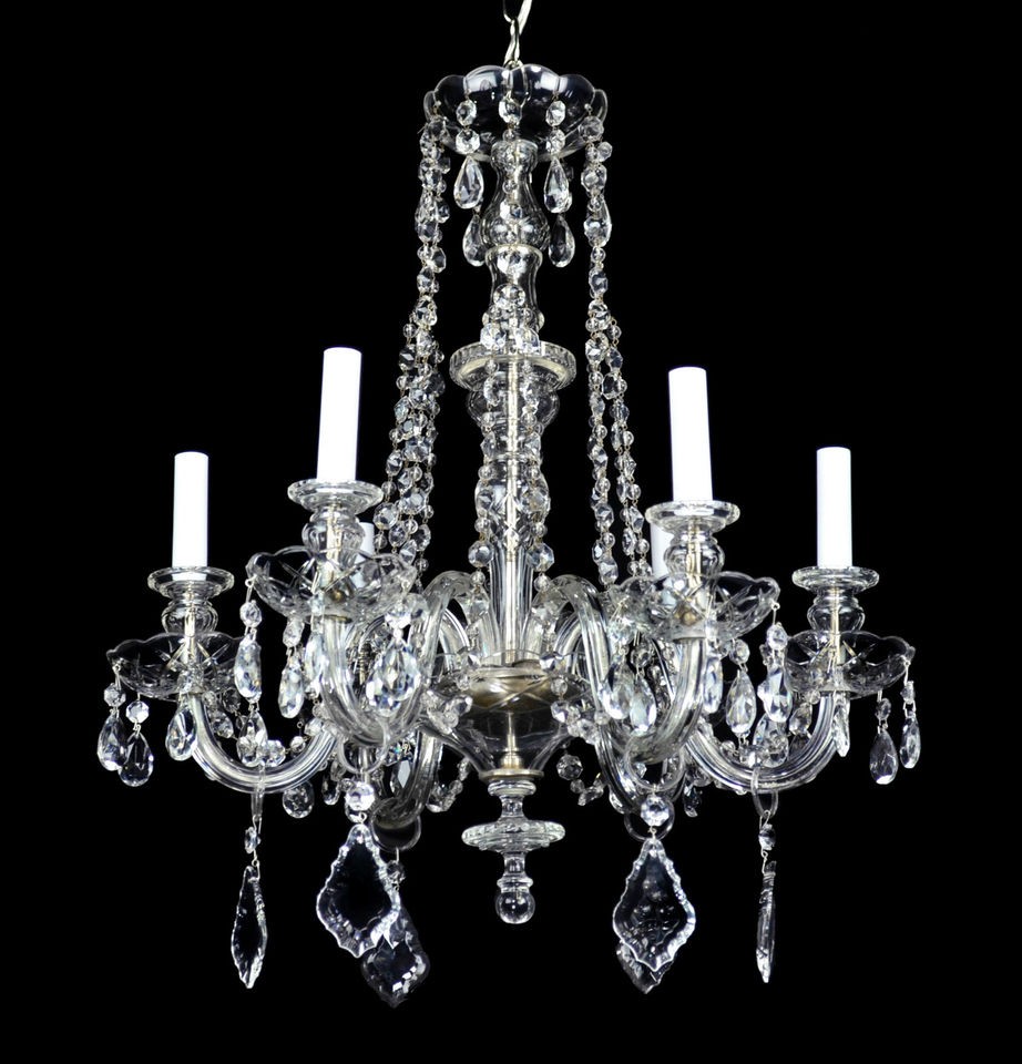   Chandelier Light Waterford Style Vintage Rewired Victorian Glass