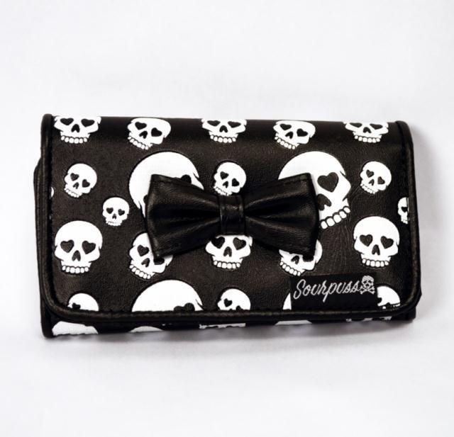   Clothing Skully Wallet Skulls Punk Rockabilly Pin Up Emo Black & White