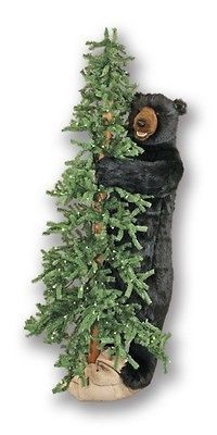 72 Ditz Pre Lit Slim Christmas Tree Standing Black Bear