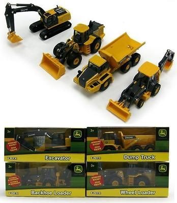 4PC 164 ERTL John Deere Construction Toys *BACKHOE DUMP TRUCK 