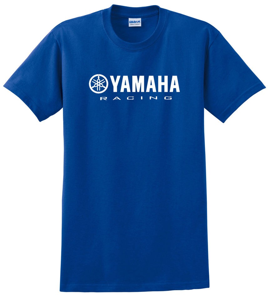   RACING T SHIRT BLUE WHITE YZF R1 R6 YFZ BANSHEE RHINO RAPTOR YZ PWC