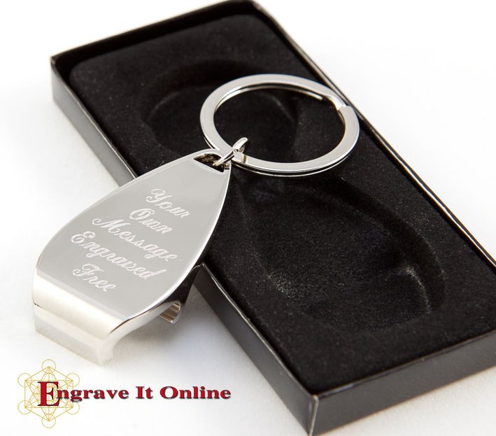 Personalised Bottle Opener Keyring ENGRAVED FREE Xmas/Christmas 