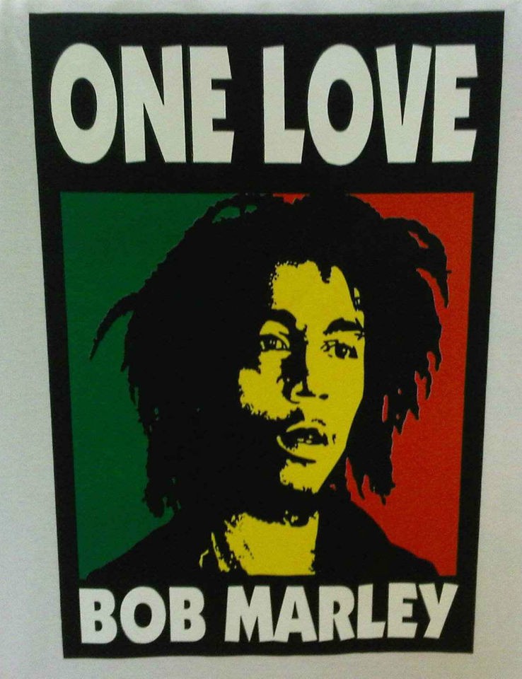 BOB MARLY   ONE LOVE   T SHIRT ADULTS UNISEX