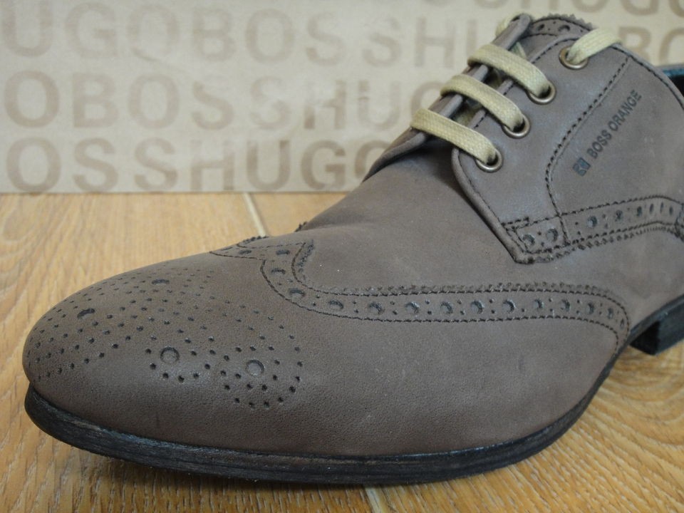 NEW HUGO BOSS ORANGE MENS SHOES ‘DAFFIO’ IN BROWN SIZE US 9; UK 8 