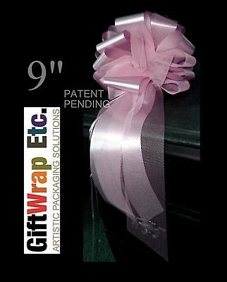   PINK NET TULLE SATIN PULL BOWS PEW WEDDING VALENTINES DECORATIONS