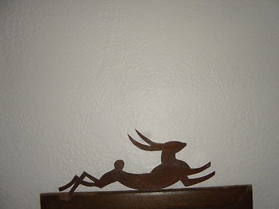 Folk art rabbit Maine sculpture farm garden stencil ornament 