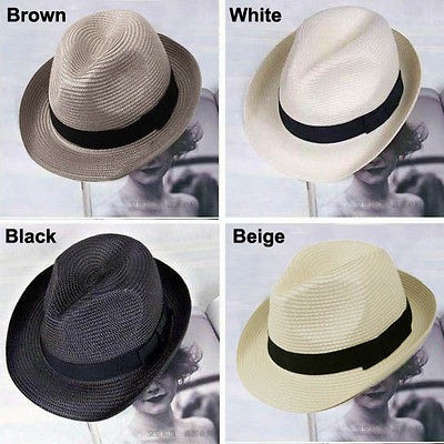 Summer Cool Straw Classic Fedora Hat 4Colors