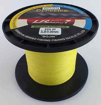 LR BRAID FISHING LINE 3LB 300M, HIGH VISIBILITY YELLOW 100% SK 71 