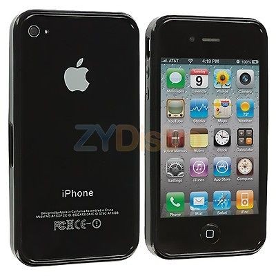 Black TPU Bumper Rubber Skin Case Cover for At&t Sprint Verizon iPhone 