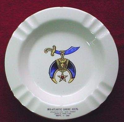   Mid Atlantic Shrine Association New Jersey Ashtray Masonic Shriners