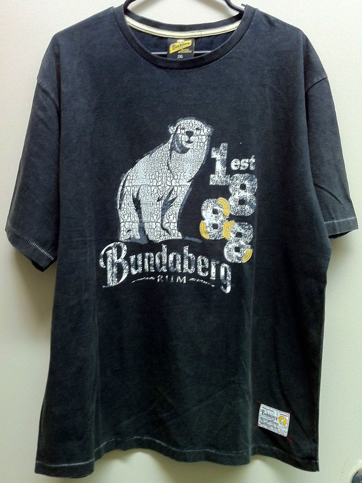 BUNDABERG RUM OFFICIAL MENS RETRO EST 1888 STRESSED/WASHE​D BLACK 