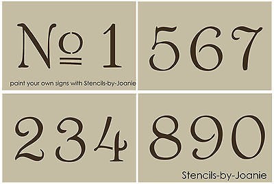   Vintage Style Number STENCIL 3 Paris Chic Cottage Address Home Decor