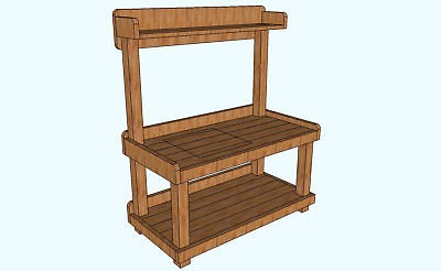 BEAUTIFUL BACKYARD POTTING CENTER/BENCH (Plans only)