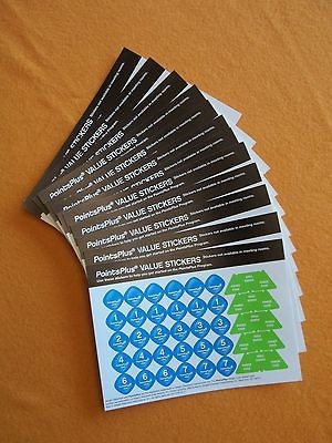 12 Weight Watchers 2012 Points Plus Sticker Sheets / 540 labeling 