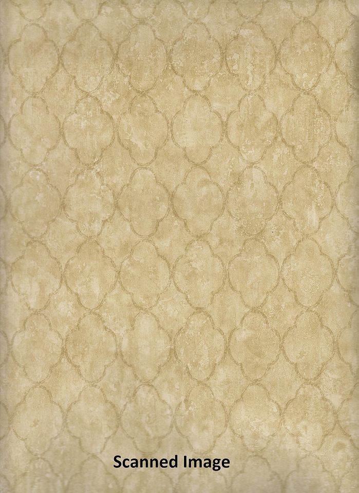 Faux Wallpaper/ Muted Geometric Lattice Sidewall / Cream Background